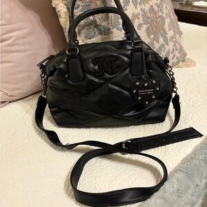 Juicy Couture Black Satchel with Glossy Finish